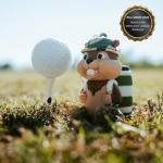 VannyVee Sports Gopher Caddy Golf Tee Holder, Includes 8 Wood Golf Tees, Fun Golf Accessories for Men and Women, Stylish Golf Bag Accessory and Golf Gift