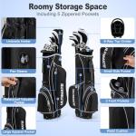 Tangkula 9/10 Pieces Men's Complete Golf Clubs Set Right Hand, Includes 460cc Alloy #1 Driver & #3 Fairway Wood & #4 Hybrid & #6/#7/#8/#9/#P Irons & Putter, Golf Club Set