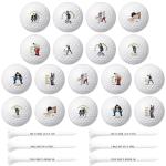 CYjorkbgg 18pcs Funny Golf Balls and 12pcs Seats for Men Humor Trick Novelty Golfer Gift for Dad Boyfriend Unique Professional Practice Ball for Golf Lover Perfect Father’s Day Christmas Birthday Gift