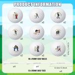 CYjorkbgg 18pcs Funny Golf Balls and 12pcs Seats for Men Humor Trick Novelty Golfer Gift for Dad Boyfriend Unique Professional Practice Ball for Golf Lover Perfect Father’s Day Christmas Birthday Gift