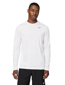 Nike Men's Dri-Fit Legend Long-Sleeve Fitness Top, White/Black, X-Large