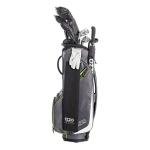 Izzo Golf Izzo Ultra-Lite Cart Golf Bag With Single Strap & Exclusive Features, Gray/Lime, 35’’ x 14’’ x 11’’