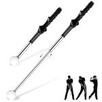 KALAUTO Telescopic Club, Retractable Golf Swing Training Aid with Golf Grip Trainer,Impact Swing Practice & Golf Swing Trainer for Warm-up/Indoor Practice/Strength&Tempo Training (Right-Handed Black)