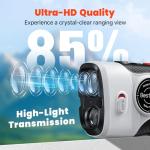 Bestsee Golf Rangefinder with Slope & Red Backlight, 1500Yards Laser Range Finder, 0.3s FlagLock Vibration, 7X Magnification, Magnet Stripe, 85% Transmission Lens for Golfing/Hunting, Golf Accessories