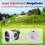 Bestsee Golf Rangefinder with Slope & Red Backlight, 1500Yards Laser Range Finder, 0.3s FlagLock Vibration, 7X Magnification, Magnet Stripe, 85% Transmission Lens for Golfing/Hunting, Golf Accessories