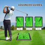 Golf Hitting Mats Training Equipment, Golf Practice Mat with Instant Swing Path Feedback, 3 Replaceable Golf Training Mats with No-Slip Heavy Duty Rubber Base