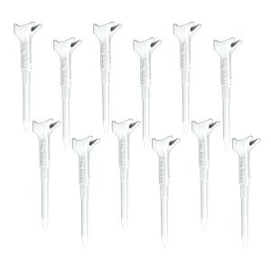 FIRE AWAY Premium Golf Tees, Reduced Ball Spin, Less Friction & Precision Height Markers for Perfect Trajectory, Made of Special Unbreakable Advanced Composite Blend (White, Pack of 12)