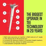 FIRE AWAY Premium Golf Tees, Reduced Ball Spin, Less Friction & Precision Height Markers for Perfect Trajectory, Made of Special Unbreakable Advanced Composite Blend (White, Pack of 12)