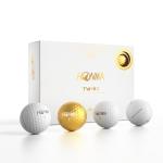 Honma TW-K1 Premium 3 Piece Golf Balls,1 Exclusive Gold Ball, Balance of Spin and Distance,Tour-Level Performance with Urethane Cover, High Launch & Greenside Precision Balls for Men Women, 1 Dozen
