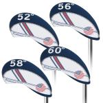 Craftsman Golf 4pcs 52 56 58 60 Degree Golf Wedges Headcover Covers US Flag Blue and White Great Golf Gift