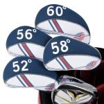 Craftsman Golf 4pcs 52 56 58 60 Degree Golf Wedges Headcover Covers US Flag Blue and White Great Golf Gift