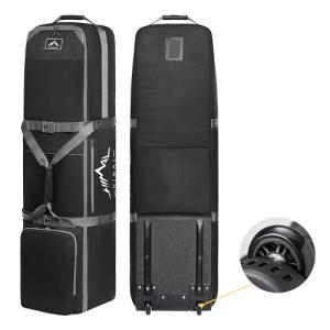 GoHimal Golf Travel Bag with Wheels, 1200D Heavy Duty Oxford Fabric Golf Travel Case for Airlines