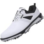 ULTIANT Men's Golf Shoes Fixed Nailless Sole Waterproof Lightweight No-Slip Walking Shoes Size7.5-14(White,45)
