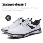 ULTIANT Men's Golf Shoes Fixed Nailless Sole Waterproof Lightweight No-Slip Walking Shoes Size7.5-14(White,45)