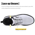 ULTIANT Men's Golf Shoes Fixed Nailless Sole Waterproof Lightweight No-Slip Walking Shoes Size7.5-14(White,45)