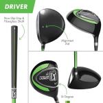 PGA TOUR G1 Series Kids Green Golf Club Set with 3 Clubs, Golf Bag & 5 Total Pieces | Golf Clubs and Sets for Heights 3'6" - 4'1" | Complete Youth Golf Clubs Ages 3-5 by Golfgen