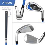 PGA TOUR Youth Golf Club Set – 10-Piece Right-Handed Kids Golf Set for Ages 8-12 (4’8”-5’2”) – Beginner Junior Golf Clubs with Lightweight Stand Bag, Mallet Putter, Hybrid, Driver & More by Golfgen