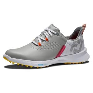 FootJoy Women's FJ Fuel Previous Season Style Golf Shoe, Grey/White/Yellow, 8.5