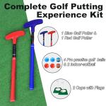 Adjustable Golf Putter, Mini Golf Set - 2 Kids Golf Clubs with 6 Golf Balls & 2 Cup with Flag, Two-Way Kids Putter for Right & Left Handed, Battle Golf for Kids for Youth & Junior Golfer
