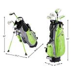 KVV Junior Complete Golf Club Set for Kids/Children Right Hand, 5-7 Years Old 4-Piece Set Includes 4# Hybrid, 7# & 9# Irons, Putter, Head Cover and Portable Golf Stand Bag(Lime 5-7)