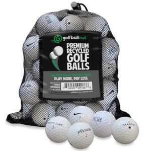 GolfBall Nut - 48 Used Golf Balls – Recycled Store Line Assorted Mix for Practice & Play – Good Condition – Includes Mesh Bag – Budget-Friendly & Sustainable Golf Balls