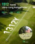ZELTRI Rangefinder Golf with Slope Indicator Light-1312 Yards Laser Range Finder, 7X Magnification, 0.1s Flag Pin Locking Vibration, Rechargeable, Accessories for Golf
