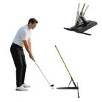 tzvvi Golf Alignment Stick Holder, Golf Training Aid Teaching Equipment for Aiming, for Putting, Aiming, Full Swing Trainer, Posture Corrector, Golf Swing Trainer with Metal Sticks #G