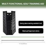 tzvvi Golf Alignment Stick Holder, Golf Training Aid Teaching Equipment for Aiming, for Putting, Aiming, Full Swing Trainer, Posture Corrector, Golf Swing Trainer with Metal Sticks #G