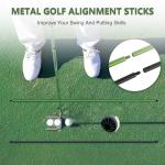 tzvvi Golf Alignment Stick Holder, Golf Training Aid Teaching Equipment for Aiming, for Putting, Aiming, Full Swing Trainer, Posture Corrector, Golf Swing Trainer with Metal Sticks #G