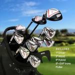 KVV Premium Golf Whole Set 11-Piece for Men Driver, Fairway, Hybrid, 5#-P# Irons, Putter Left Hand Steel Shaft Regular Flex Golf Clubs, Without Golf Bag