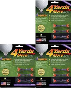 4 Yards More Golf Tees 1" - Purple - 3 Packs of 6 Tees - (11922)