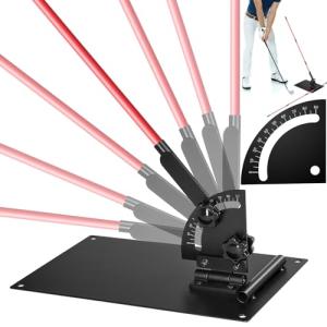 Giltiil Pro Golf Alignment Sticks Holder – Adjustable Swing Plane Trainer with Weighted Base | Angle Plate Golf Training Aid for Swing Path, Putting & Aiming (Precise Scale Adjustment)
