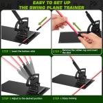 Giltiil Pro Golf Alignment Sticks Holder – Adjustable Swing Plane Trainer with Weighted Base | Angle Plate Golf Training Aid for Swing Path, Putting & Aiming (Precise Scale Adjustment)