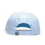 BRIMZ Golf Performance Hat - Breathable Sweat & Water Resistant Golfing Snapback Cap with Tee Holder & Magnetic Brim - Double Sided Ball Marker & Tee Included (Golf More, Work Less - Baby Blue)