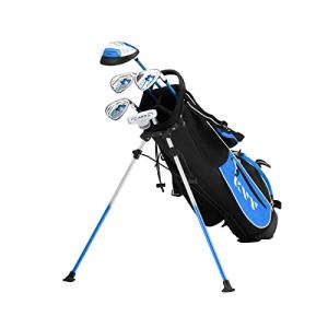 KVV Junior Complete Golf Club Set for Kids/Children Right Hand, 5-Piece Set Includes Oversize Driver, S#，7# & 9# Irons, Putter, Head Cover, Golf Stand Bag(Blue 11-13)