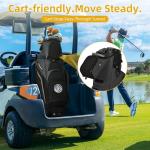 Shopsource Golf Cart Bag, 14 Way Top Golf Bag with Full-Length Dividers, Cart Bags for Men Women, Golf Club Bags with Ergonomic Padded Strap, Zippered Pockets, Rain Hood Grey and Black