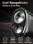 Golf Rangefinder with Slope – 1300Y Golf Range Finder, Flag Lock Mode | 7X Zoom, Strong Magnet Mount, Anti-Glare LCD, USB-C Rechargeable, Compact & Lightweight（Grey）