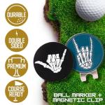 BRIMZ Golf Performance Hat - Breathable Sweat & Water Resistant Golfing Snapback Cap with Tee Holder & Magnetic Ball Marker (White)