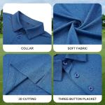 TVKSOM 5 Pack Polo Shirts for Men Long Sleeve Quick Dry Mens Polo Shirts Golf T Shirt Moisture Wicking Casual Workout
