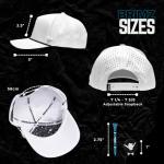 BRIMZ Golf Performance Hat - Breathable Sweat & Water Resistant Golfing Snapback Cap with Tee Holder & Magnetic Ball Marker (White)