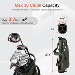 Full Choice Lightweight Golf Stand Bag, Durable 4 Way Full-Length Dividers with Dual Straps & Stand Golf Carry Bag, Olive Green