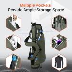 Full Choice Lightweight Golf Stand Bag, Durable 4 Way Full-Length Dividers with Dual Straps & Stand Golf Carry Bag, Olive Green