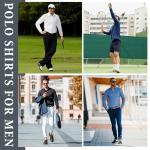 TVKSOM 5 Pack Polo Shirts for Men Long Sleeve Quick Dry Mens Polo Shirts Golf T Shirt Moisture Wicking Casual Workout