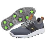 PUMA Men's Ignite Articulate Wide Golf Shoe, Black Team Gold-Quiet Shade, 9