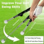 AKGGBOOOM Retractable Golf Swing Trainer with Arm Band,Click Stick Golf Trainer, Right-Handed Training Aid Chipping and Hitting,Portable Indoor/Outdoor Practice (Gifts for Golfers)