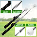 AKGGBOOOM Retractable Golf Swing Trainer with Arm Band,Click Stick Golf Trainer, Right-Handed Training Aid Chipping and Hitting,Portable Indoor/Outdoor Practice (Gifts for Golfers)
