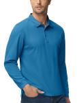 MAGCOMSEN Golf Polo Shirts for Men Long Sleeve Polo Shirts for Men T Shirts Fishing Shirts Golf Shirts Work Shirts Casual Shirts Summer Shirts Blue Green L