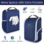 YOREPEK Golf Shoe Bag, with 3 Pockets for Socks, Gloves, Tees, Balls, Brush, Designed with a Buckle Top Carry Handle, Zippered Sport Shoe Carrier Bags with Ventilation, Golf Gifts for Men Unique,Blue