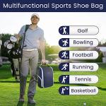 YOREPEK Golf Shoe Bag, with 3 Pockets for Socks, Gloves, Tees, Balls, Brush, Designed with a Buckle Top Carry Handle, Zippered Sport Shoe Carrier Bags with Ventilation, Golf Gifts for Men Unique,Blue