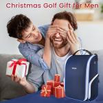 YOREPEK Golf Shoe Bag, with 3 Pockets for Socks, Gloves, Tees, Balls, Brush, Designed with a Buckle Top Carry Handle, Zippered Sport Shoe Carrier Bags with Ventilation, Golf Gifts for Men Unique,Blue